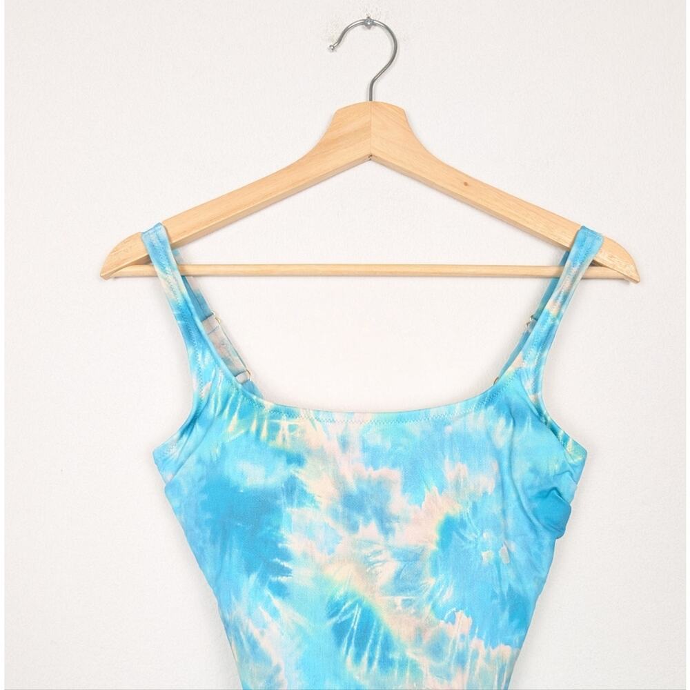 NWT Johnny Was Calme Women's Swim Aqua Tie Dye One Piece Swimsuit Size S - Picture 4 of 9